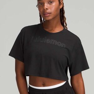 Lululemon All Yours Cropped T-Shirt Graphic Crop Top Size 2